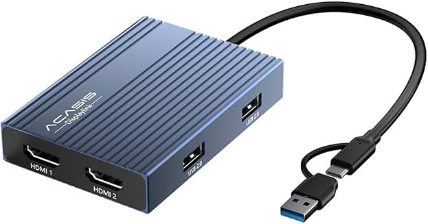 USB C to Dual HDMI and USB-A Docking Station