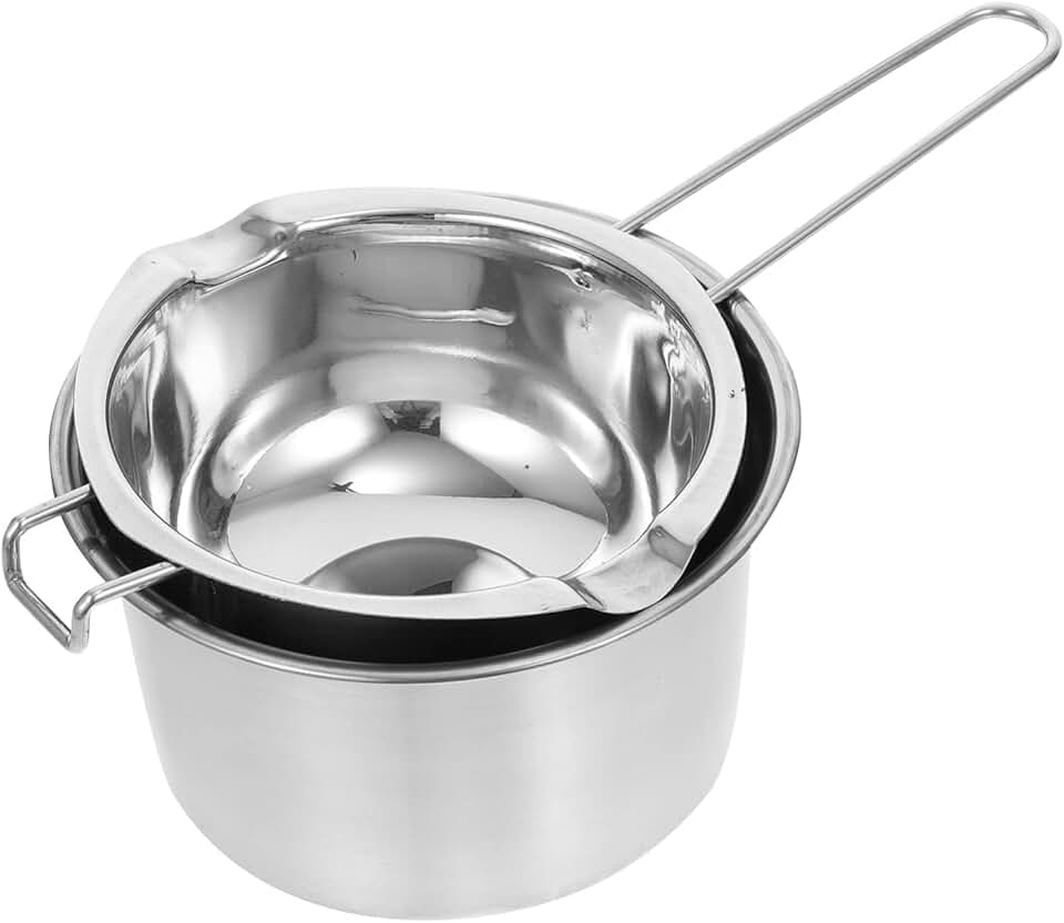 Stainless steel double boiler for melting and warming