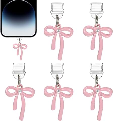 Pink Bow Dust Plug Set for Type-C Devices