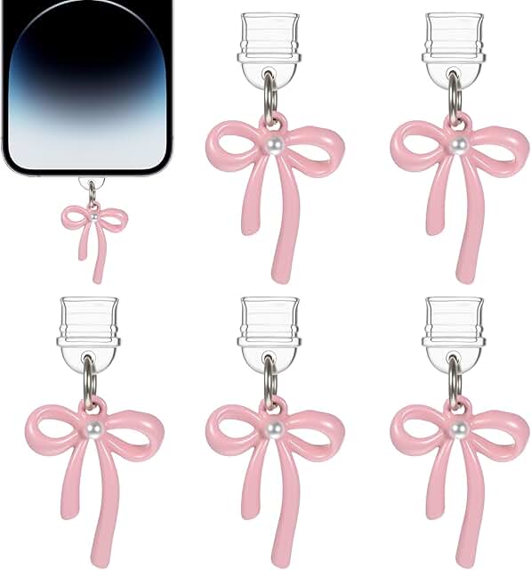 Pink Bow Dust Plug Set for Type-C Devices