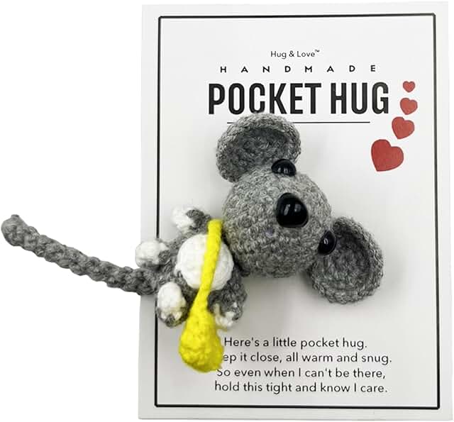 Handmade Crochet Pocket Hug Token and Stress Toy