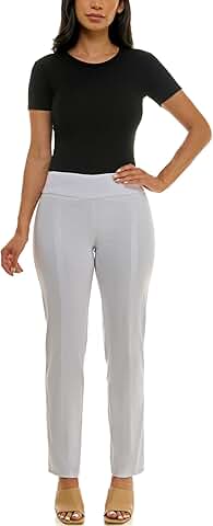 Women's Slim Leg Pull-On Pant in White, Size 10