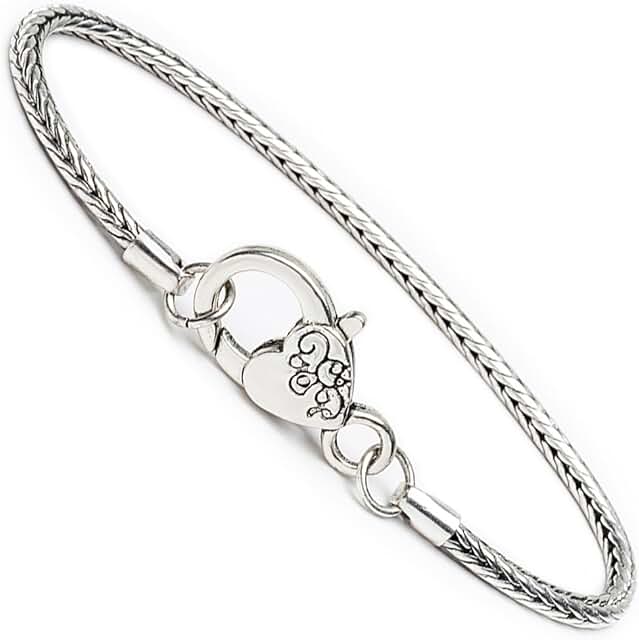 10pcs 20cm Silver Plated Snake Chain with Heart Clasp