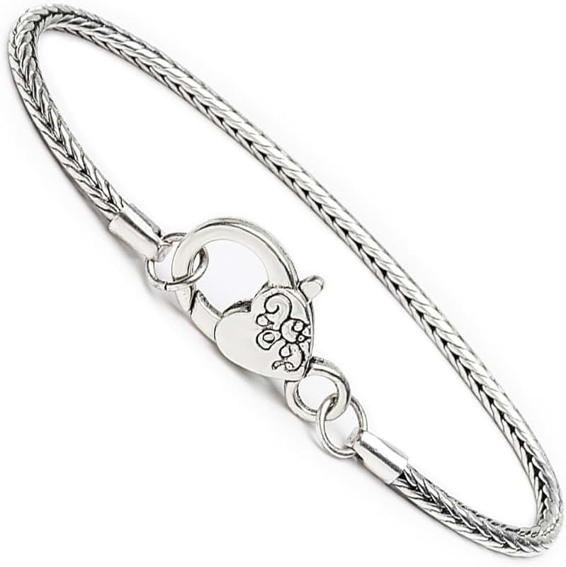 10pcs 20cm Silver Plated Snake Chain with Heart Clasp