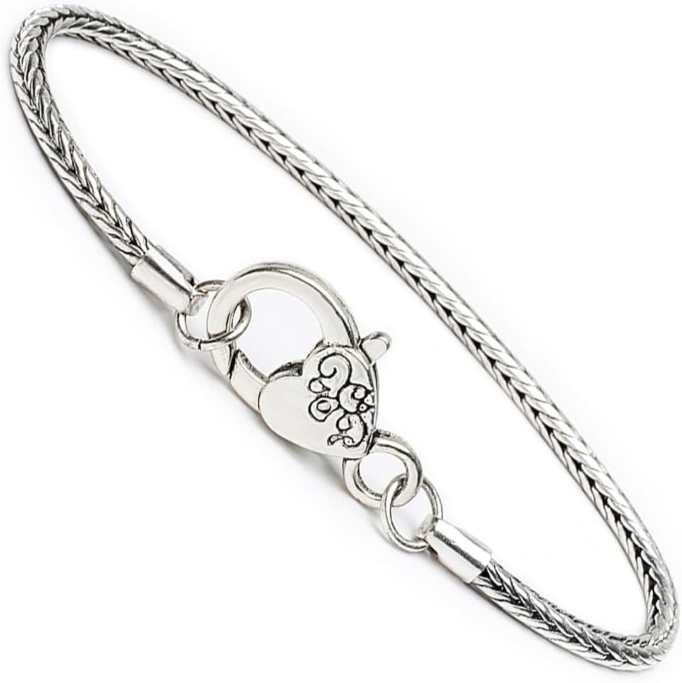 10pcs 20cm Silver Plated Snake Chain with Heart Clasp
