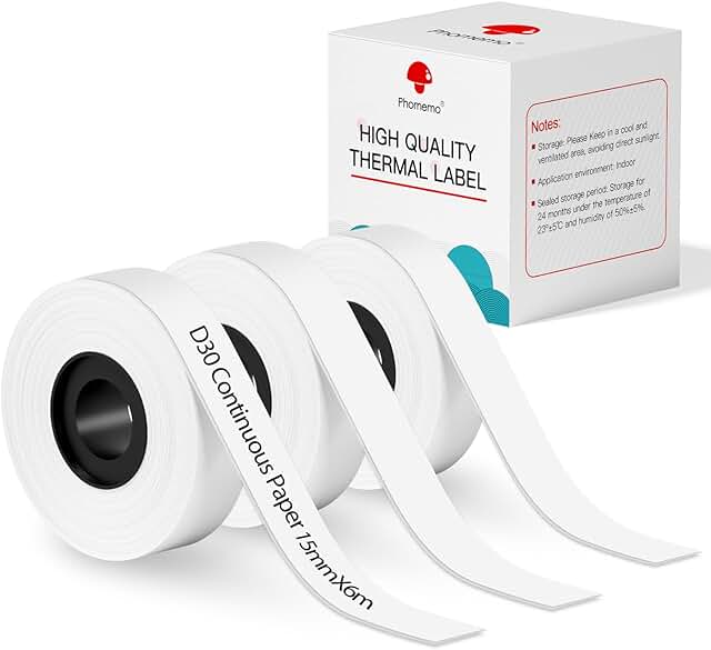 White Label Paper for Label Maker, 0.59" x 23.62"