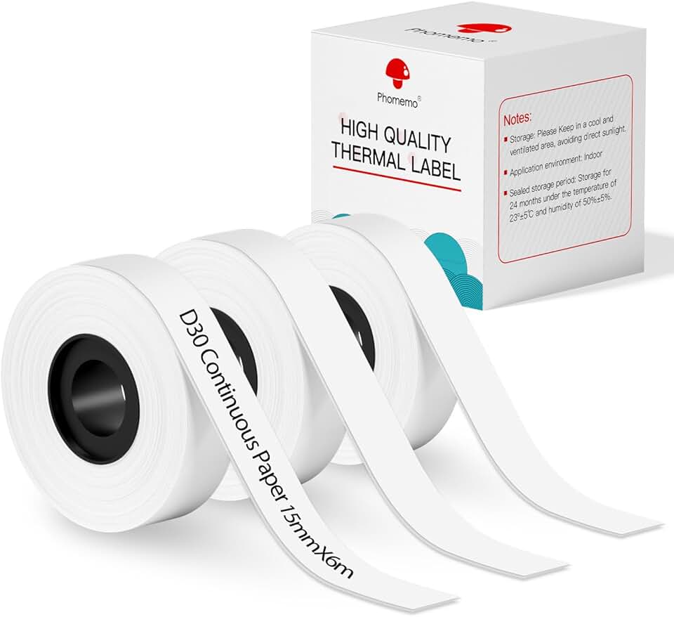 White Label Paper for Label Maker, 0.59" x 23.62"