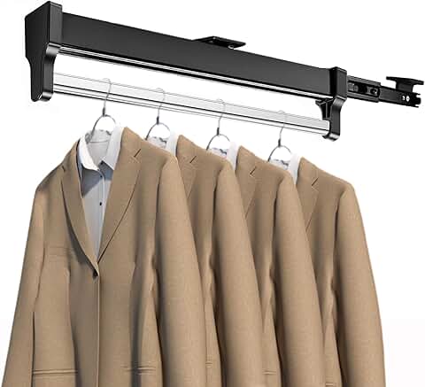 Adjustable Heavy Duty Steel Clothes Hanger Rail for Closet