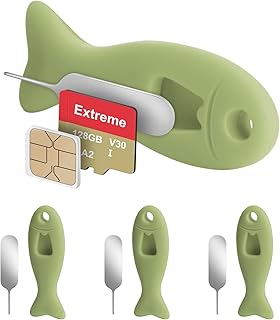 Set of four SIM card removal tools with built-in storage