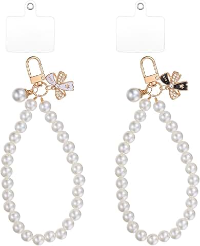 White Pearl Phone Charm Set for Women