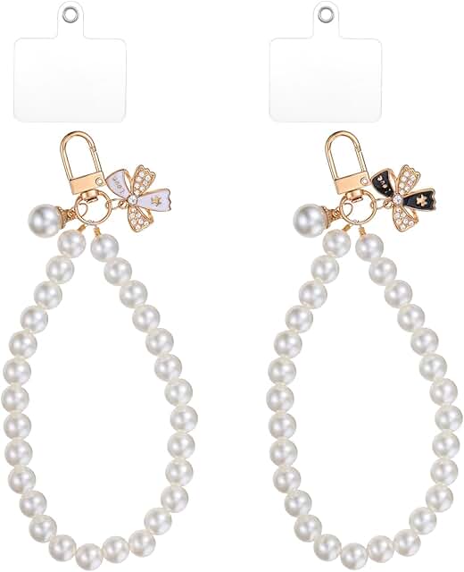 White Pearl Phone Charm Set for Women