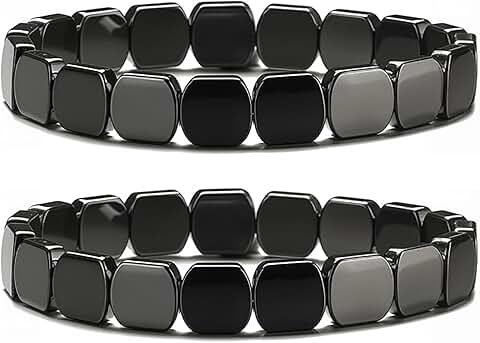 Hematite Beaded Bracelet for Men, Healing and Confidence