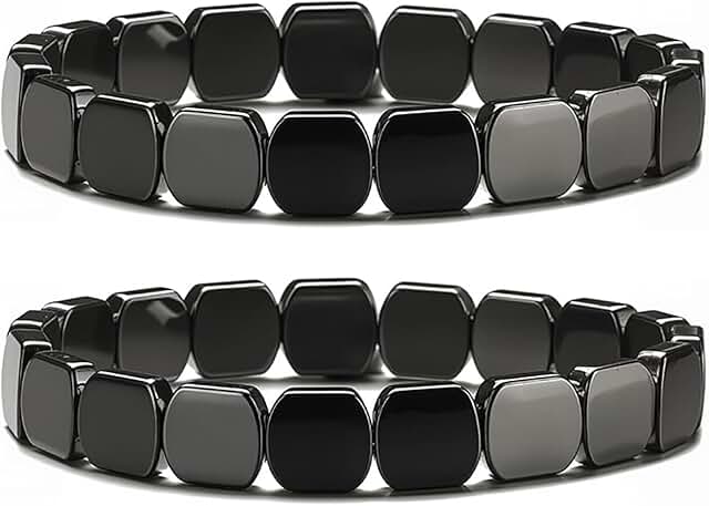 Hematite Beaded Bracelet for Men, Healing and Confidence