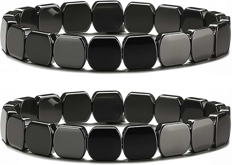 Hematite Beaded Bracelet for Men, Healing and Confidence