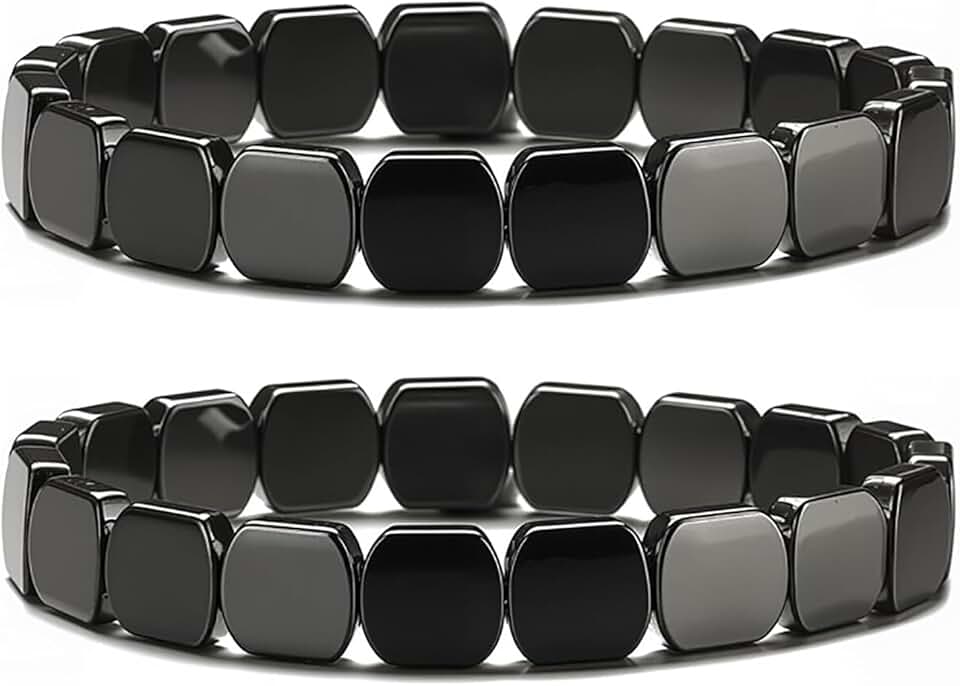 Hematite Beaded Bracelet for Men, Healing and Confidence