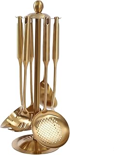 7-Piece Stainless Steel Cooking Utensil Set with Stand