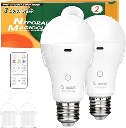 Rechargeable Color Changing LED Light Bulbs, 2 Pack