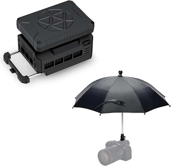 Camera Umbrella and Cooler Kit with Rechargeable Battery