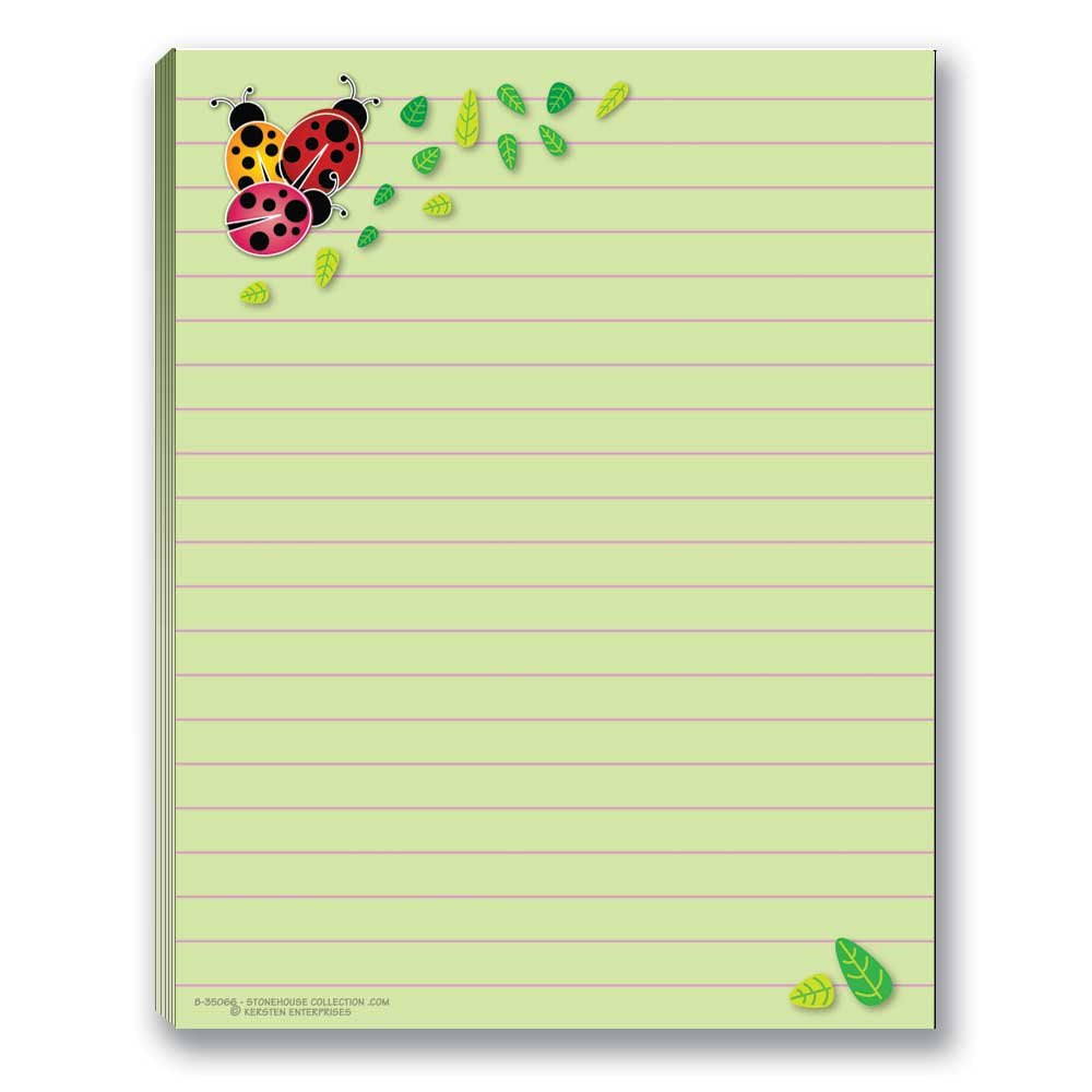 Cute Notepads Set with Ladybug, Bee, Butterfly, Dragonfly