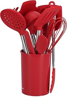 15-Piece Silicone Kitchen Utensil Set with Storage Bucket