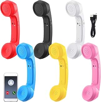 6-Color Retro Wireless Phone Handset with Microphone and Speaker
