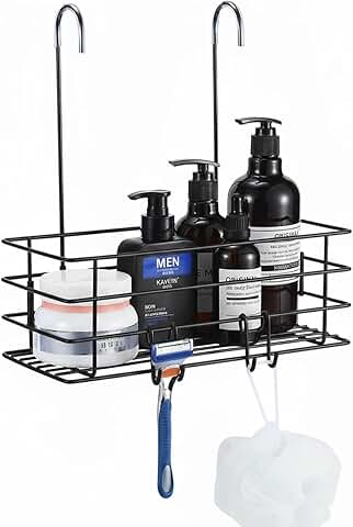 Hanging Shower Caddy with Hooks and Storage