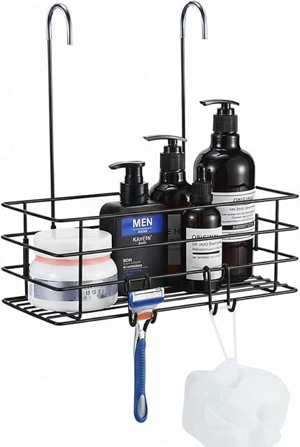 Hanging Shower Caddy with Hooks and Storage