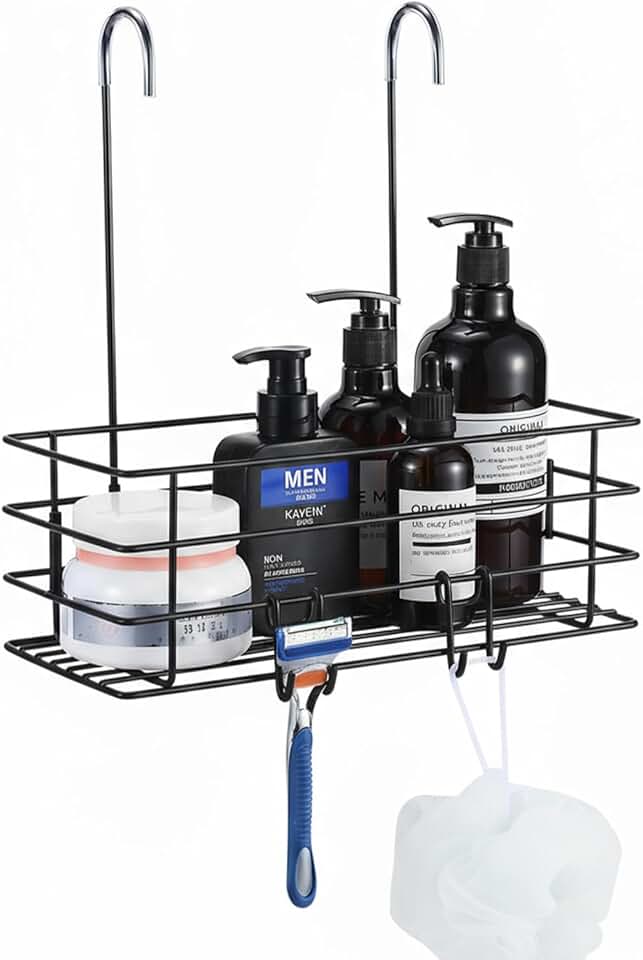 Hanging Shower Caddy with Hooks and Storage