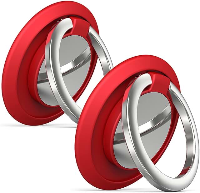 Two Round Sparkling Phone Ring Holders with 360° Rotation