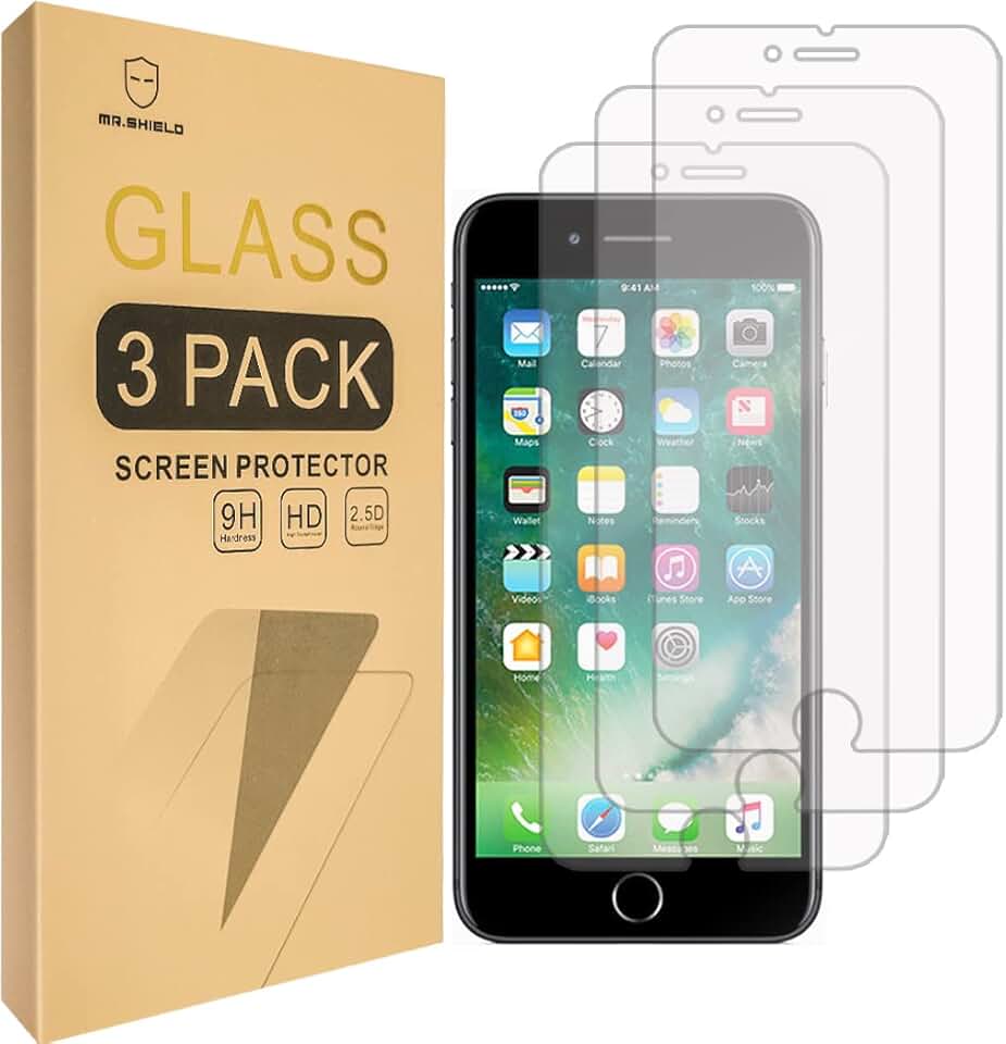 3-Pack Tempered Glass Screen Protectors for iPhone 7 and 8