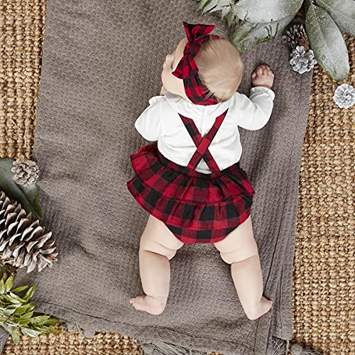 Baby Girls' Red Buffalo Check Pinafore Set, 3-6 Months