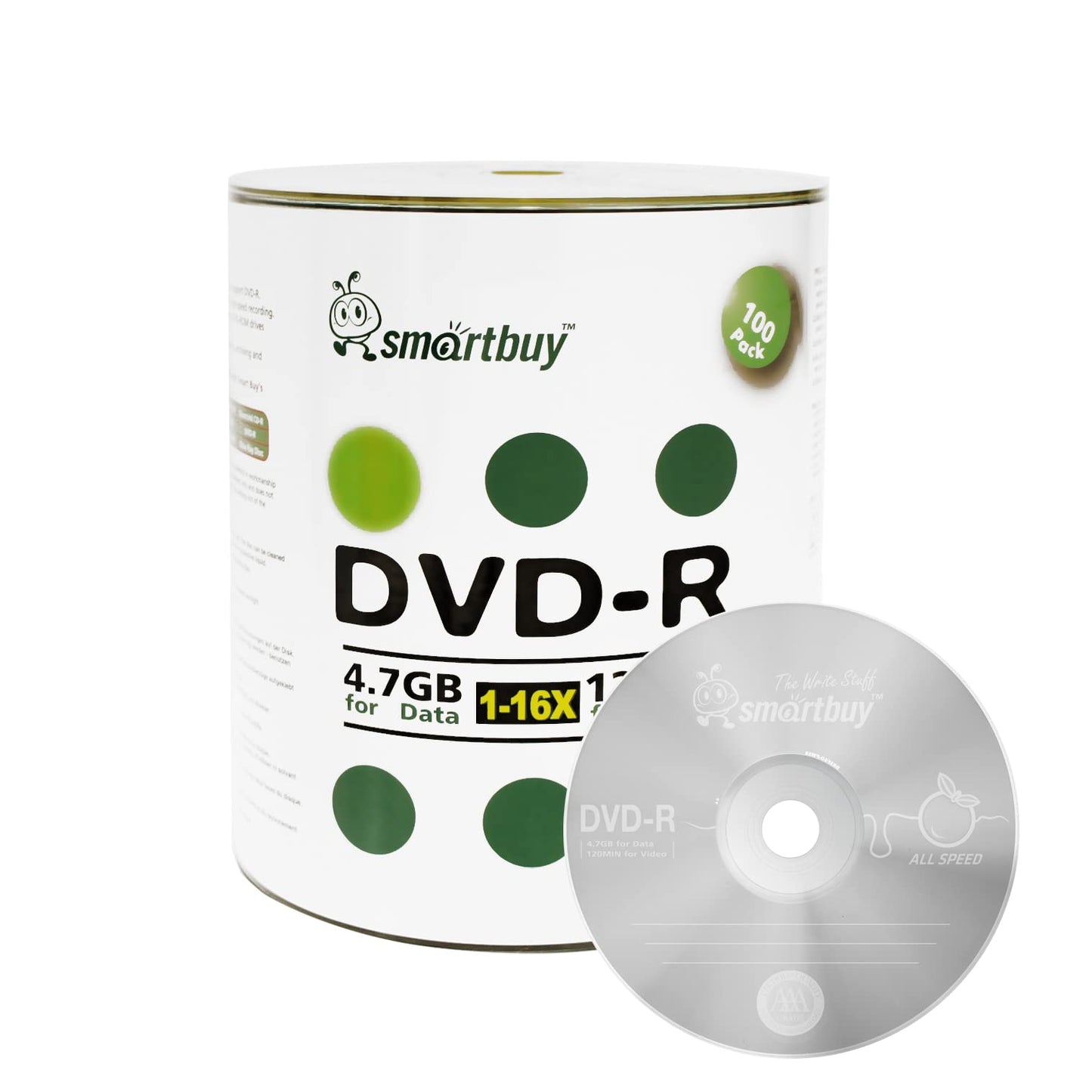 100 Pack DVD-R 4.7gb 16x Logo Blank Data Video Movie Recordable Disc, 100 Disc 100pk