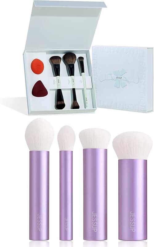 Face Makeup Brushes and Sponge with Gift Box Set