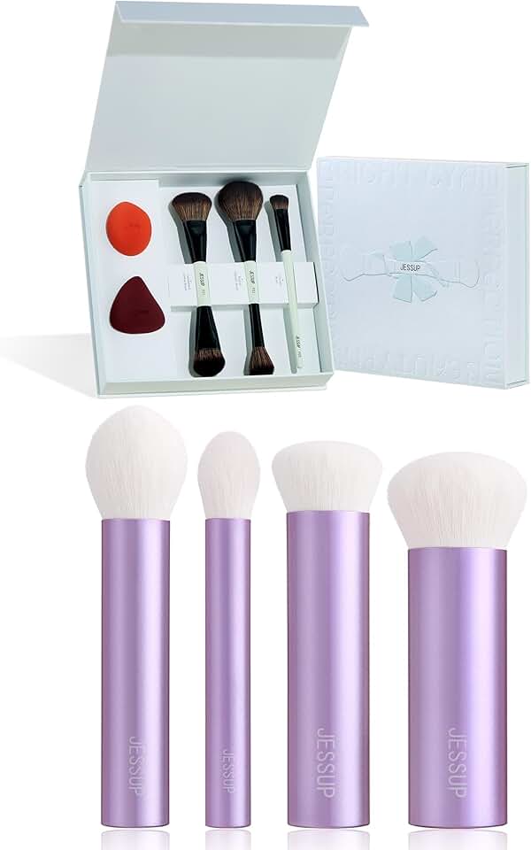 Face Makeup Brushes and Sponge with Gift Box Set