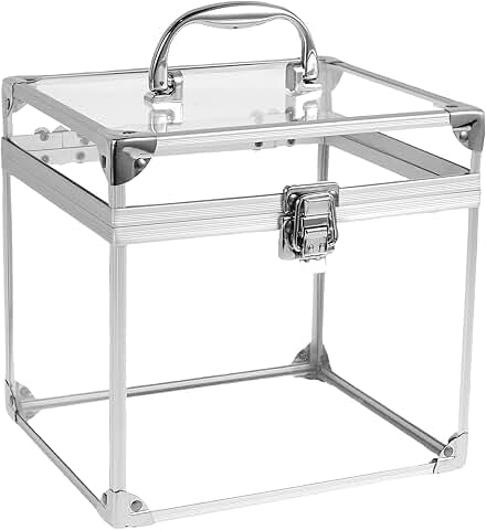 Clear large capacity makeup organizer with handle