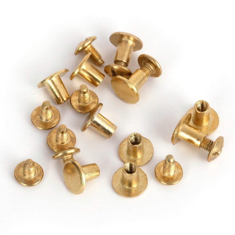 Gold Chicago Screws Buttons for Leather Crafting, 500 Sets