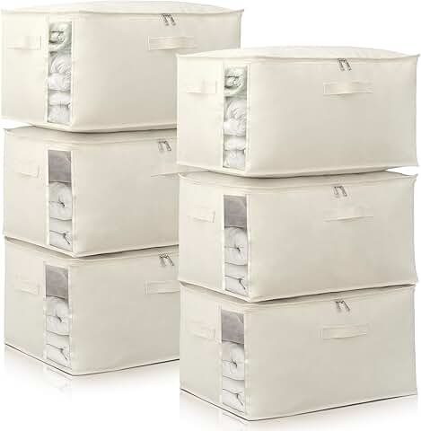 Set of 6 Clear Storage Bags for Quilts and Clothes