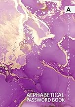 Purple A5 Alphabetical Password Book with Tabs