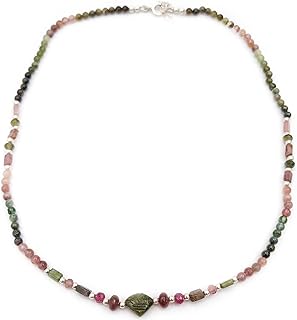 Green Watermelon Tourmaline Necklace for Women