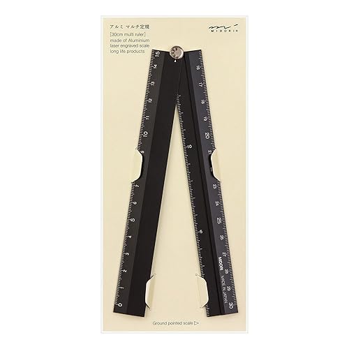 30cm Black Aluminium Ruler