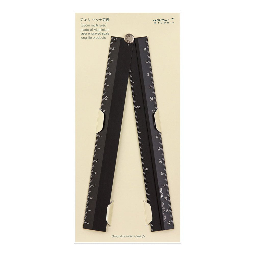 30cm Black Aluminium Ruler
