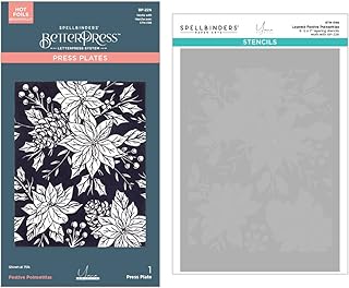 Festive Poinsettias Metal BetterPress Stencil