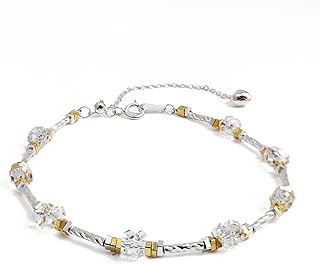 Natural Crystal Beaded Bracelet with Gold and Silver Spacers