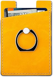 Bright Yellow Phone Card Holder with Ring and Wallet
