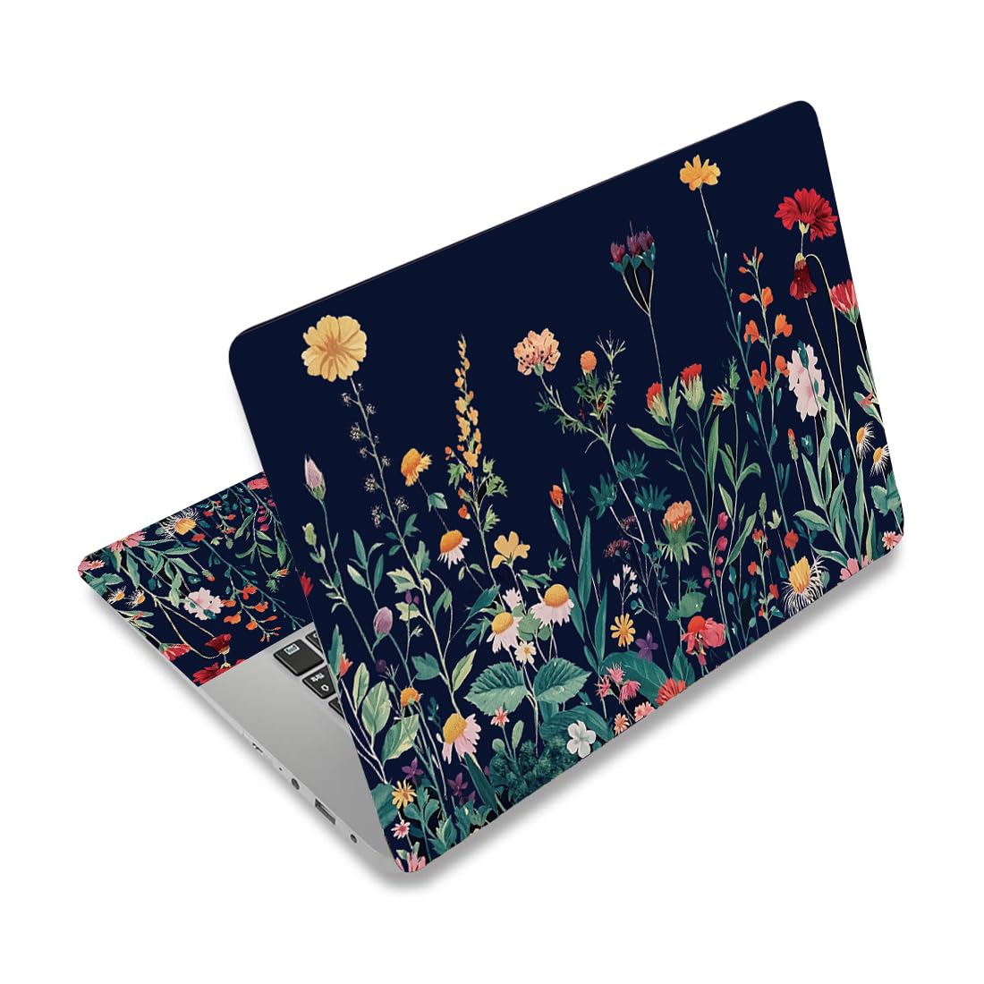 Three Green Plant and Flower Laptop Stickers