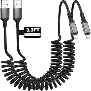2-Pack Coiled Lightning Cables, 3.3ft, Fast Charging