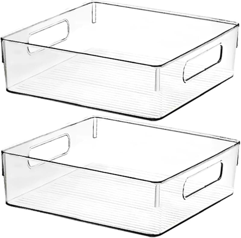 Clear Plastic Storage Bins for Kitchen and Home Organization