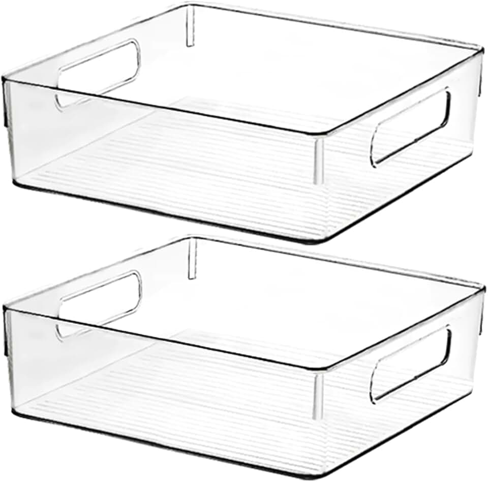Clear Plastic Storage Bins for Kitchen and Home Organization