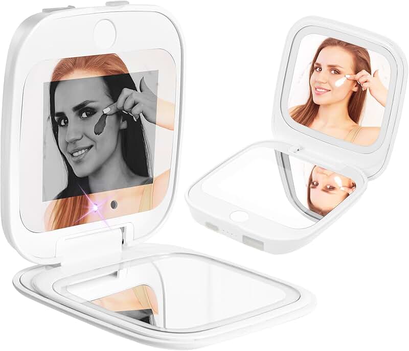 Portable UV Mirror with LED Lights for SPF Testing