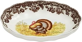 Woodland Turkey Oval Fluted Dish for Serving